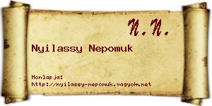 Nyilassy Nepomuk névjegykártya